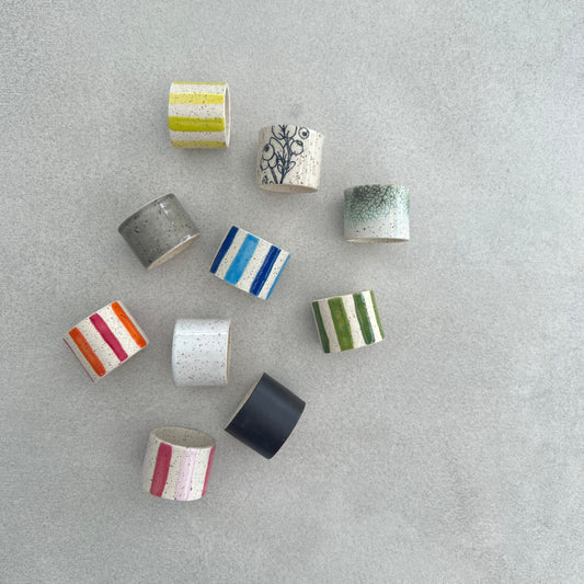 collection of ceramic napkin rings