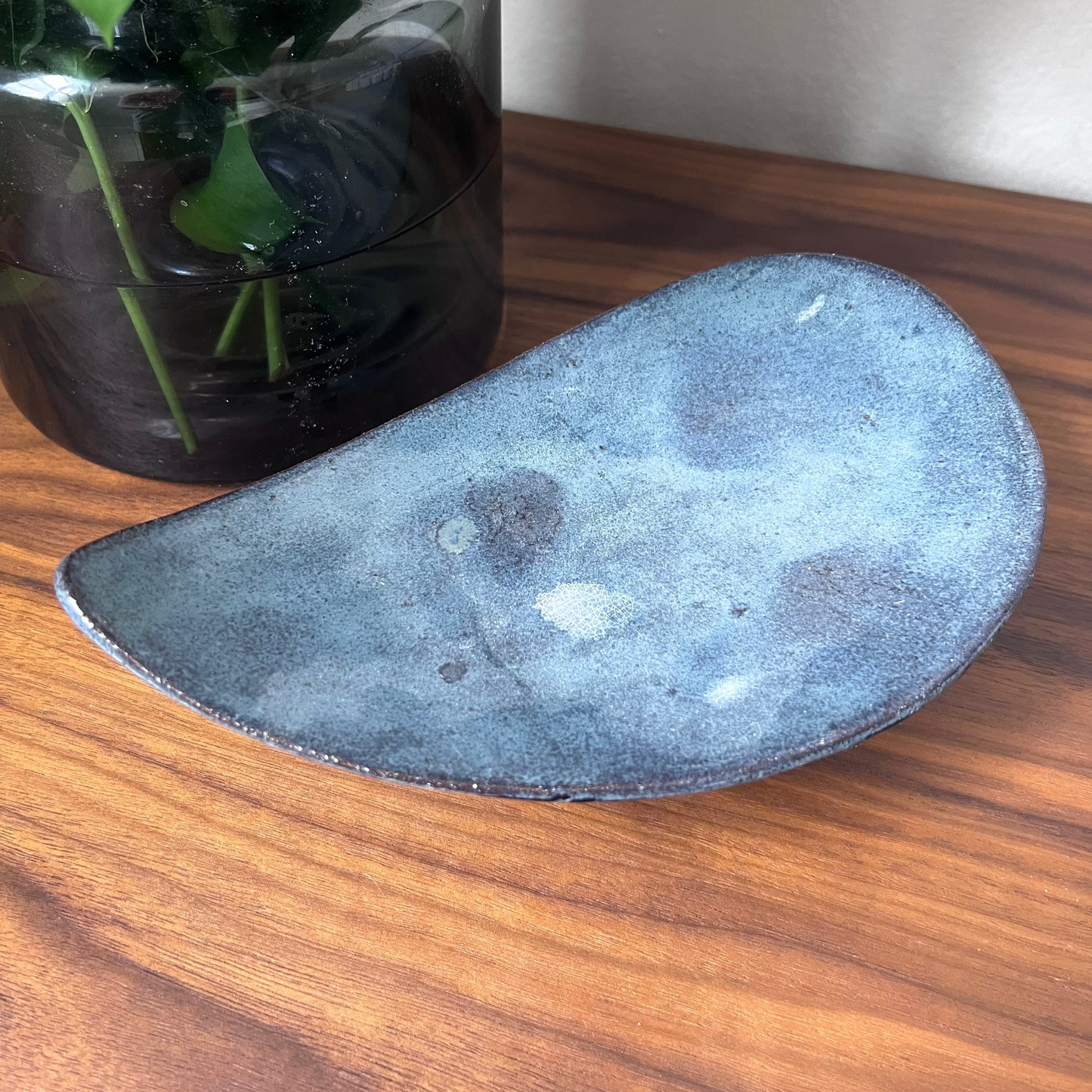 blue pedestal bowl