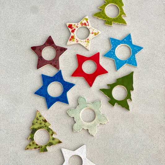 holiday ceramic napkin rings