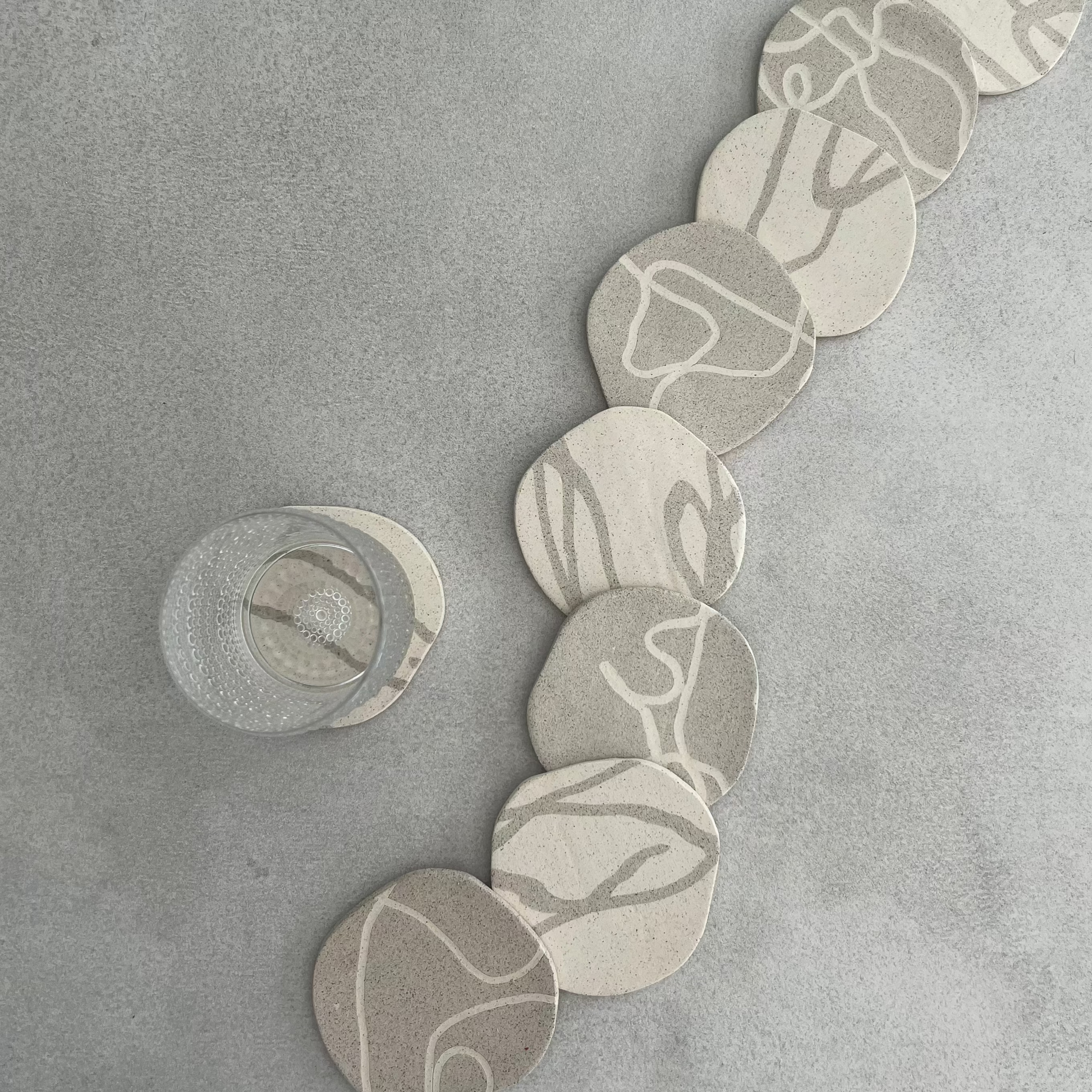 set of ceramic coasters