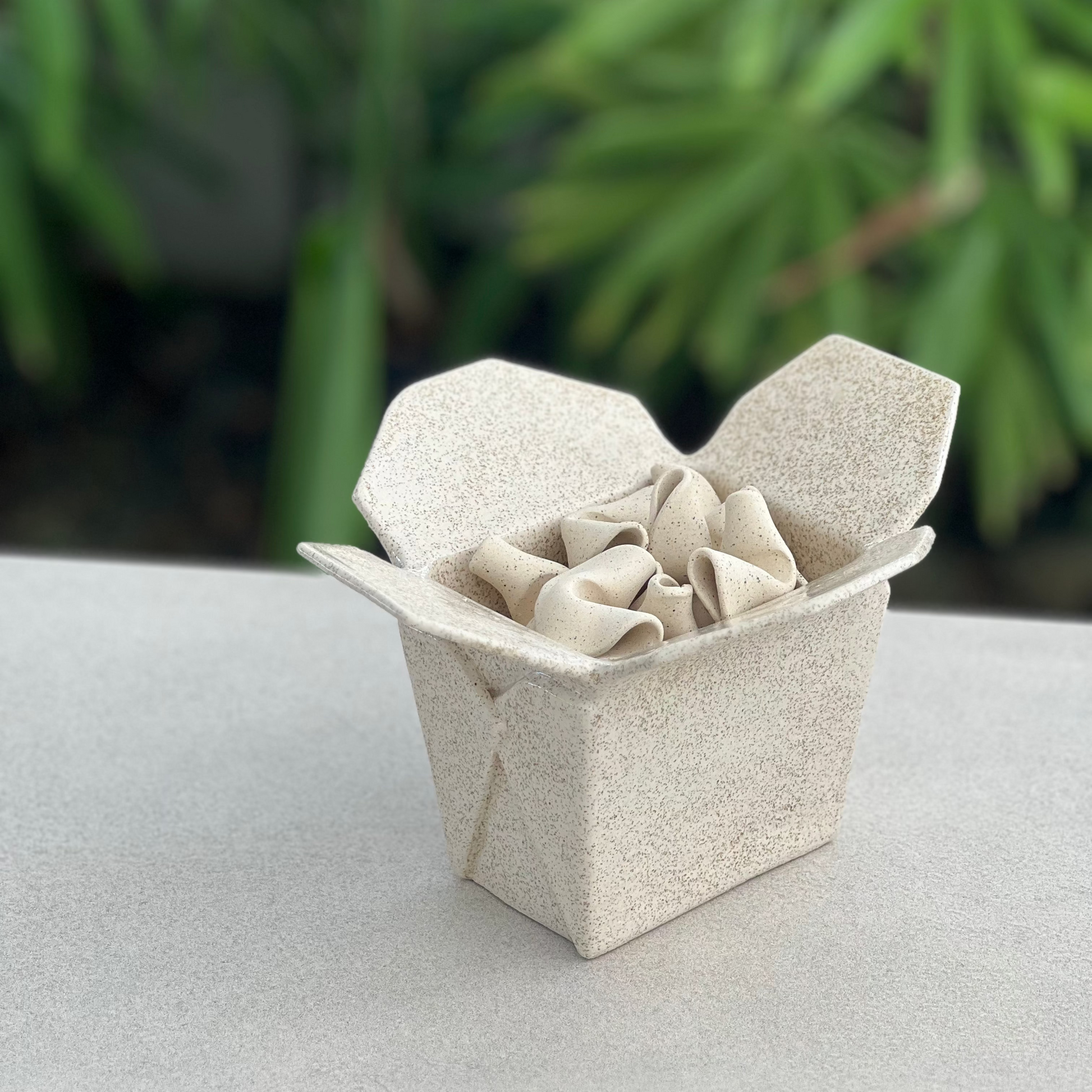 ceramic takeout fortune cookie box