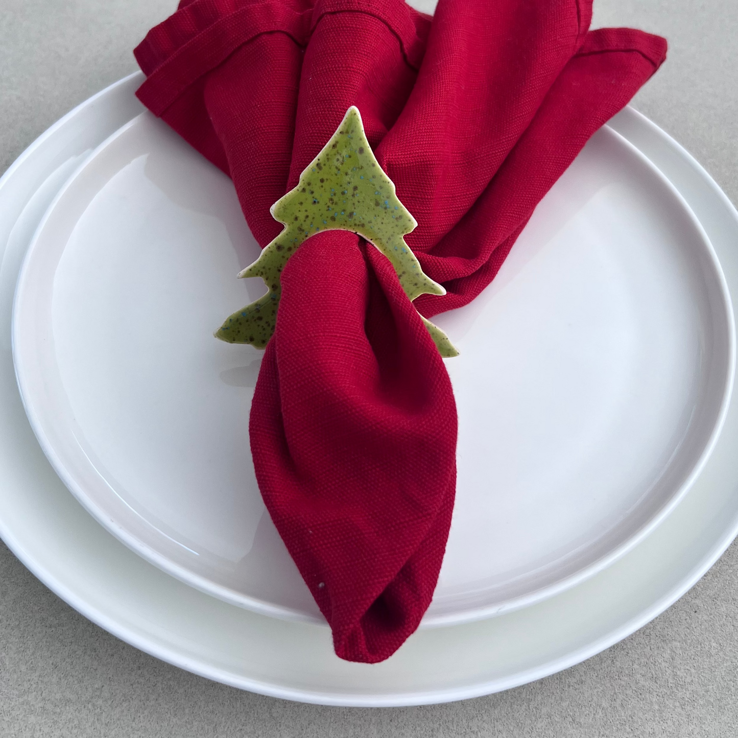 tree-shaped ceramic napkin ring