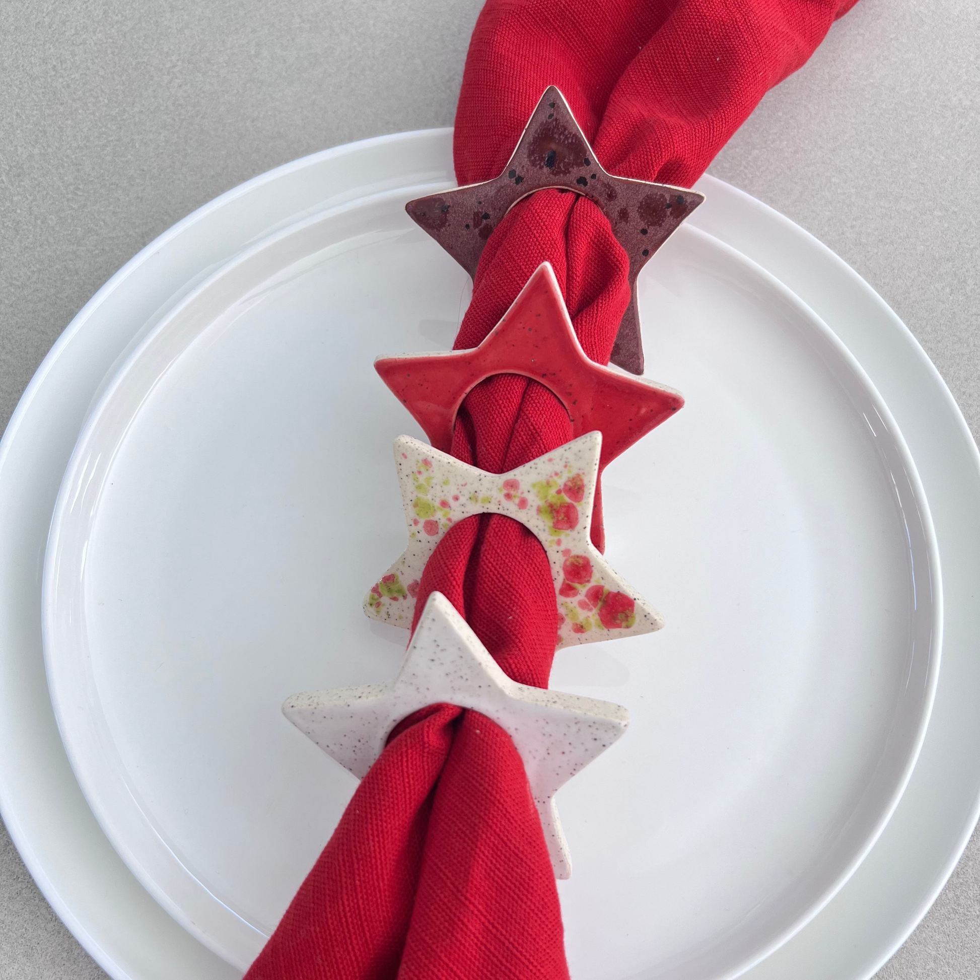 star ceramic napkin rings